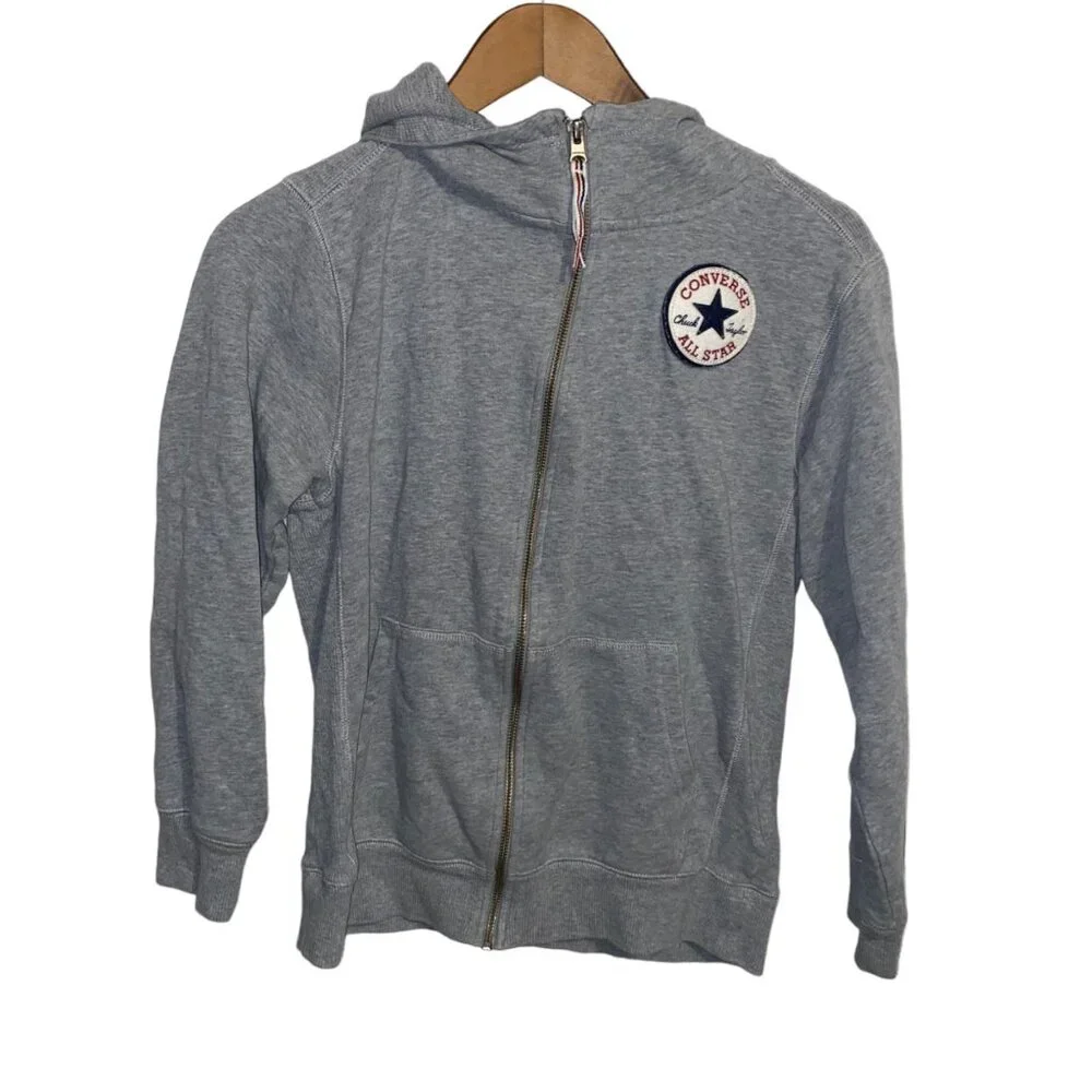 Converse Grey full zip hoodie size 12-13 years Youth L - Picture 1 of 4